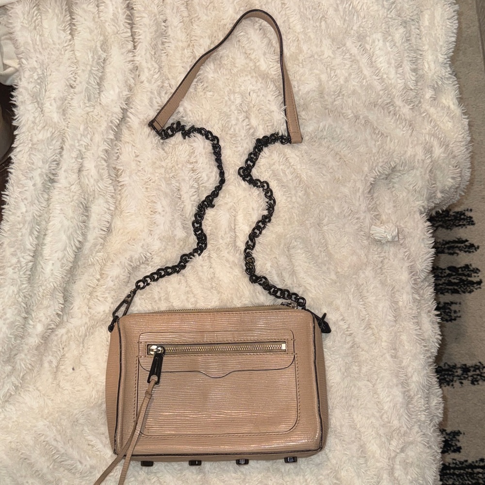 Rebecca Minkoff Beige Crossbody Bag with Chain Strap